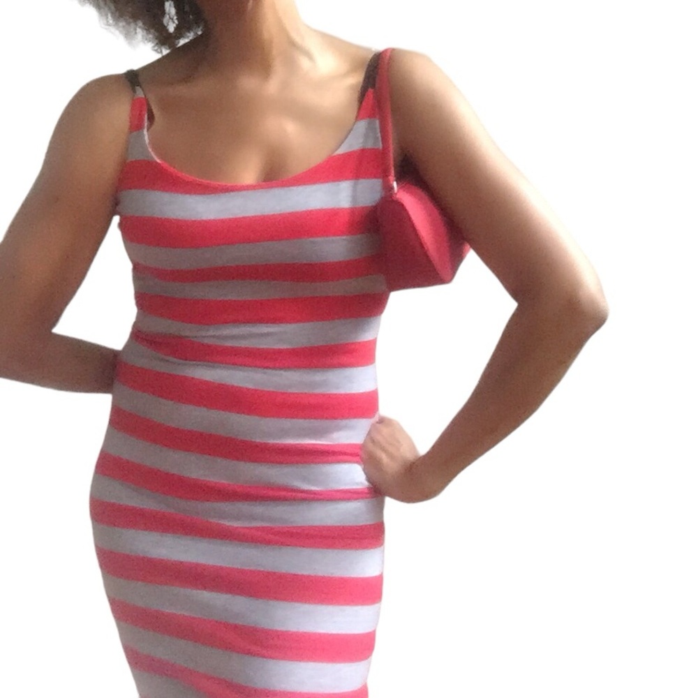 Striped Slip Dress Women Color Red & Gray Size OS 0-6